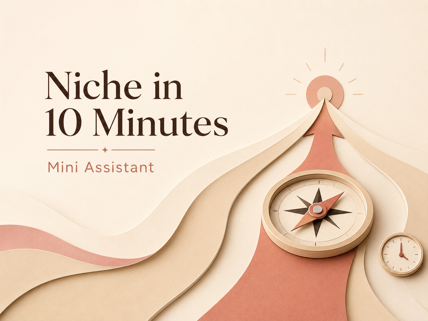 Niche in 10 Minutes mini-assistant — compass and three paths